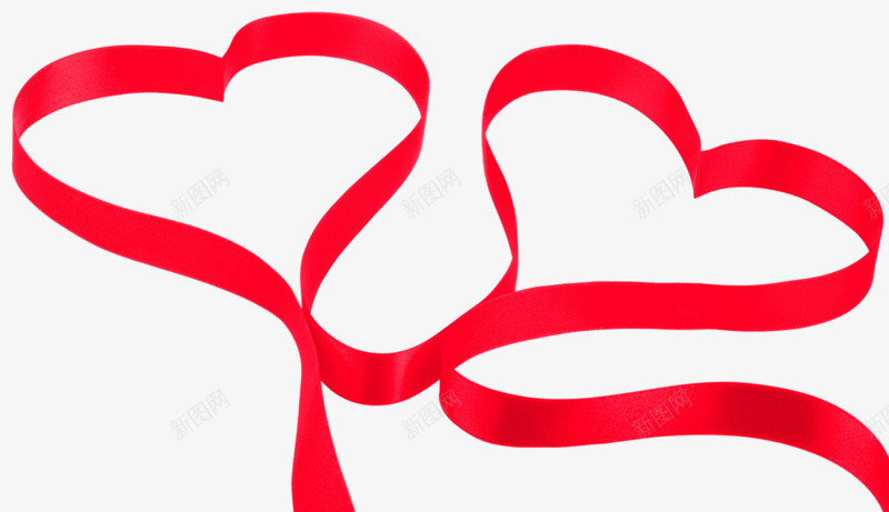 红色丝带编织成两爱心png免抠素材_新图网 https://ixintu.com 丝带 爱心 红色丝带 编织爱心