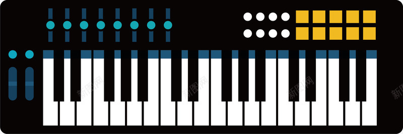 黑色电子琴png免抠素材_新图网 https://ixintu.com 乐器 电子琴 舞台 舞台标志 舞台设备 舞台设备标志 音效舞台 音效调节图