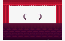 紫色大舞台波浪边框红色幕帘矢量图高清图片