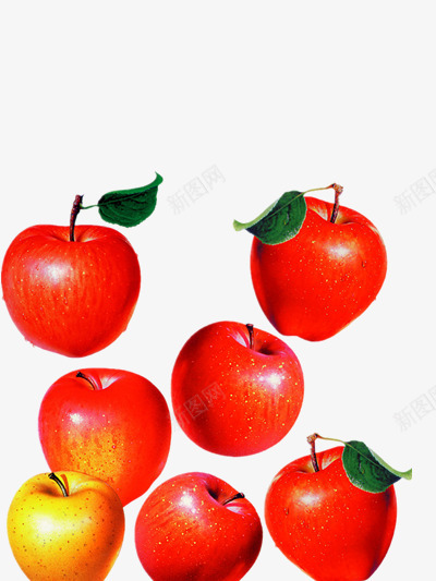 可爱小苹果png免抠素材_新图网 https://ixintu.com 树叶 水果 红色 雨露