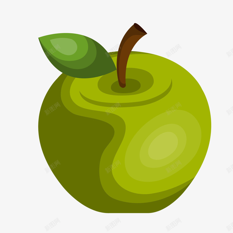 绿色卡通水果苹果矢量图ai免抠素材_新图网 https://ixintu.com 卡通 卡通水果 水果 绿色 绿色水果 绿色苹果 苹果 矢量图