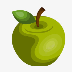 绿色卡通水果苹果矢量图素材