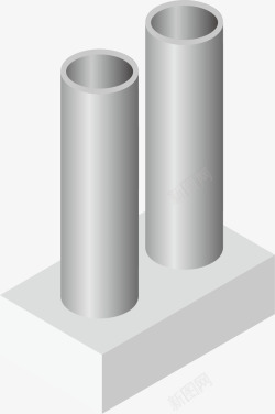灰色的柱子矢量图素材