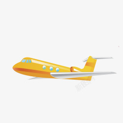卡通手绘黄色的飞机素材
