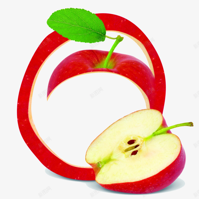 创意苹果皮png免抠素材_新图网 https://ixintu.com 创意 红色 苹果 边框
