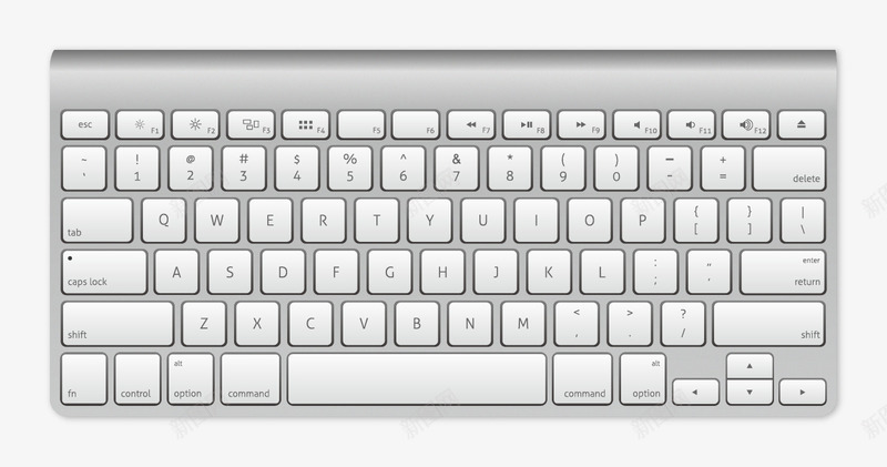 手绘苹果白色键盘png免抠素材_新图网 https://ixintu.com 手绘 白色键盘 苹果键盘 键盘