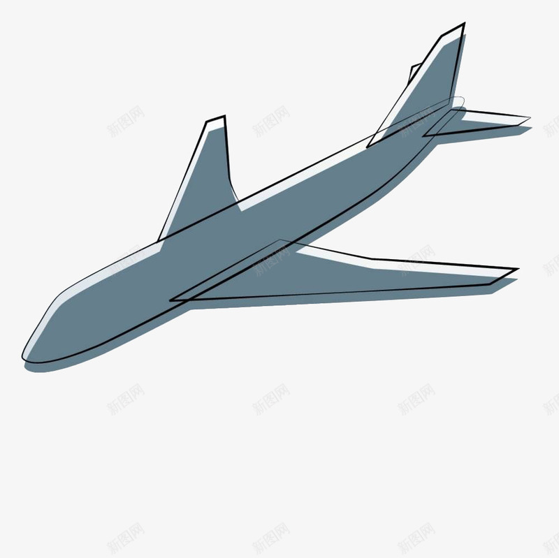 蓝色手绘飞机png免抠素材_新图网 https://ixintu.com 交通工具 手绘 空运 航空 蓝色 飞机