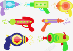玩具激光枪插图矢量图素材