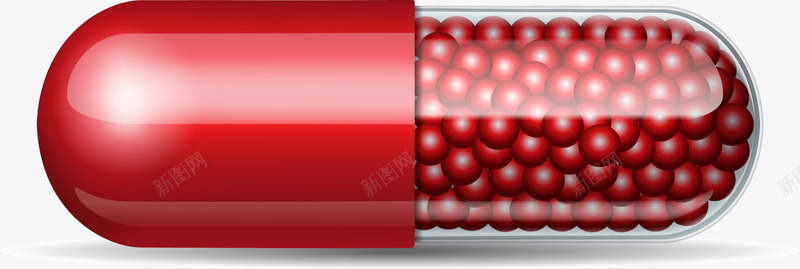 红色药丸胶囊png免抠素材_新图网 https://ixintu.com 医药 影子 白色光晕 红色胶囊 红色药丸 红药丸 药丸胶囊