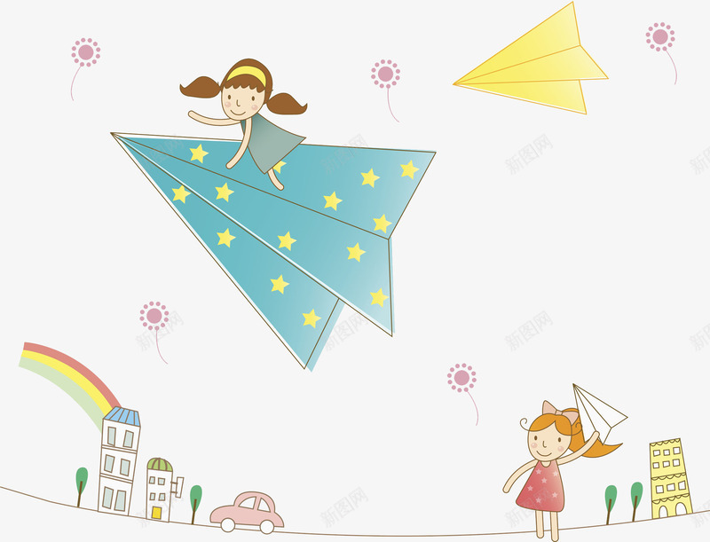 坐在纸飞机上飞翔的小女孩png免抠素材_新图网 https://ixintu.com 彩虹 手制 折纸 梦想 纸 纸张 纸飞机 起飞 飞 飞机 飞行 飞起 飞起来的纸