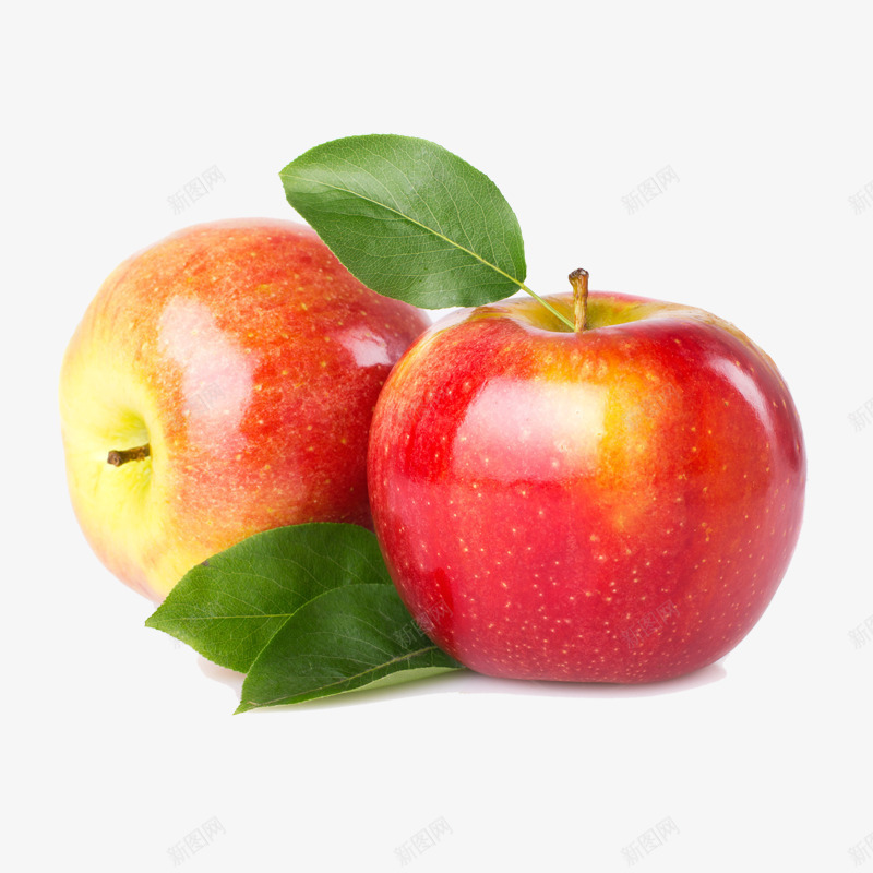 红色苹果png免抠素材_新图网 https://ixintu.com 水果 红色 绿叶 青苹果