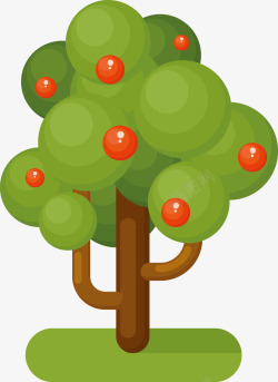 一个绿色苹果树矢量图素材