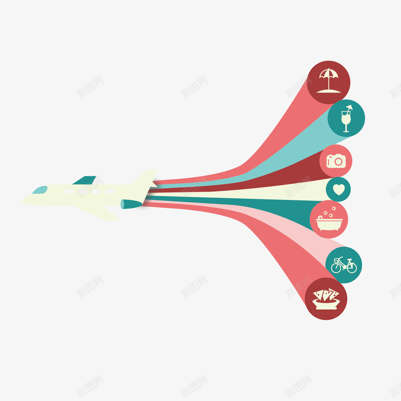 卡通商务图标飞机矢量图ai_新图网 https://ixintu.com 互联网 卡通 商务 图标 飞机 矢量图