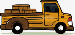 卡车卸货棕色卡通卡车矢量图高清图片