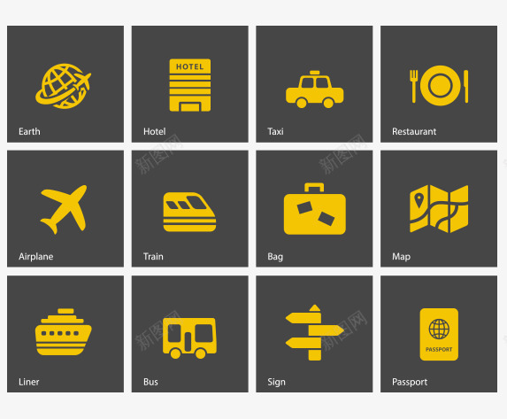 交通工具图标矢量图eps_新图网 https://ixintu.com 交通工具 图标 车 飞机 矢量图