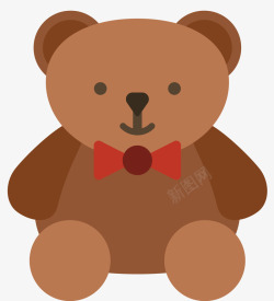 可爱的棕色熊玩具素材