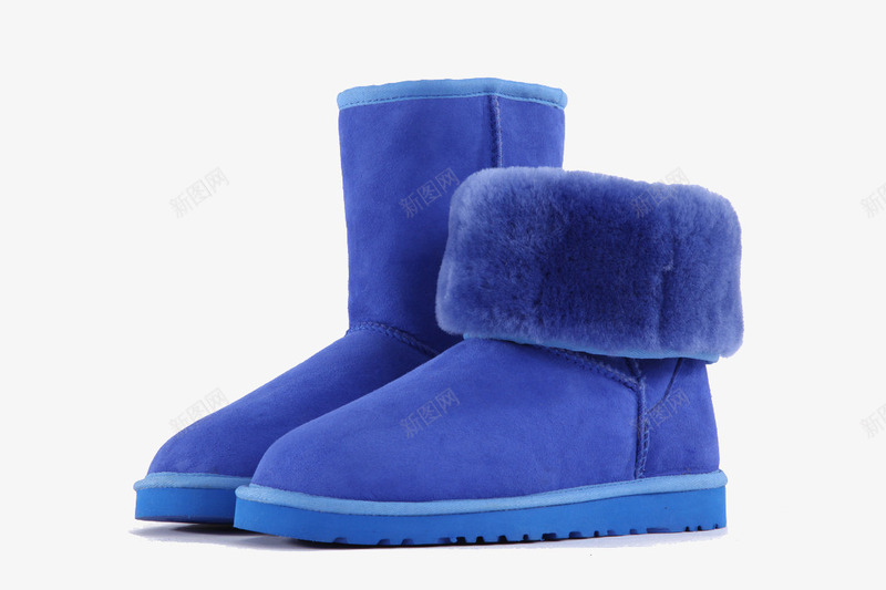 蓝色雪地靴png免抠素材_新图网 https://ixintu.com 产品实物 冬季鞋子 女人鞋 靴子