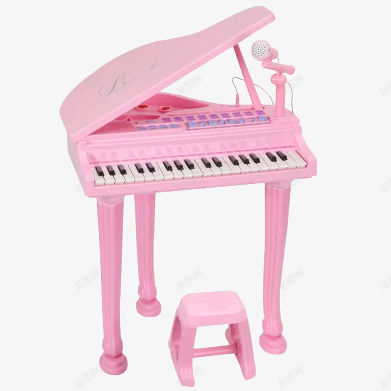 钢琴玩具png免抠素材_新图网 https://ixintu.com 产品实物 儿童 玩具 粉色