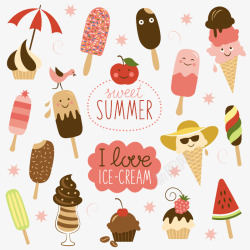 夏季冰淇淋无缝背景素材