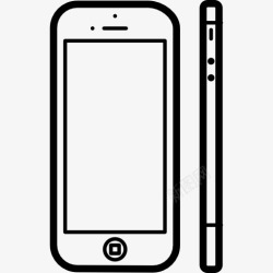 侧面视图iPhone5从正面和侧面视图图标高清图片