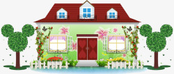 花园小屋彩色房屋高清图片