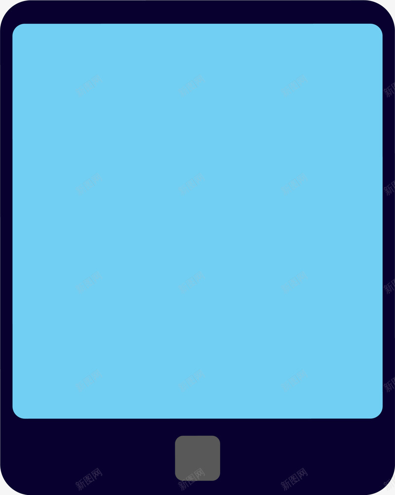 蓝色卡通平板电脑png免抠素材_新图网 https://ixintu.com 平板电脑 数码电器 科技产品 苹果平板 蓝色电脑 装饰图案