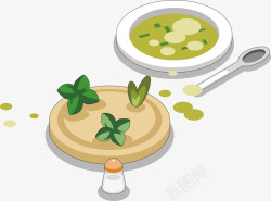 煲汤组合美食中国传统煲汤美食元矢量图图标高清图片