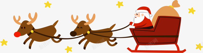 卡通冬季星星圣诞老人png免抠素材_新图网 https://ixintu.com Christma Christmas Merry 圣诞快乐 圣诞老人 圣诞节 星星 驯鹿 麋鹿