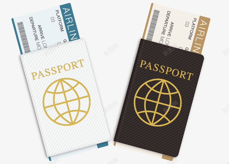 旅游护照飞机票png免抠素材_新图网 https://ixintu.com 免费下载 度假 护照 旅游 旅行 飞机票