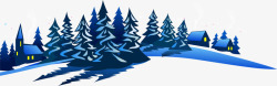圣诞节蓝色圣诞树树林素材