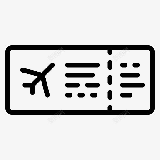 手绘的飞机票png免抠素材_新图网 https://ixintu.com png图形 png装饰 手绘 装饰 飞机票 黑色
