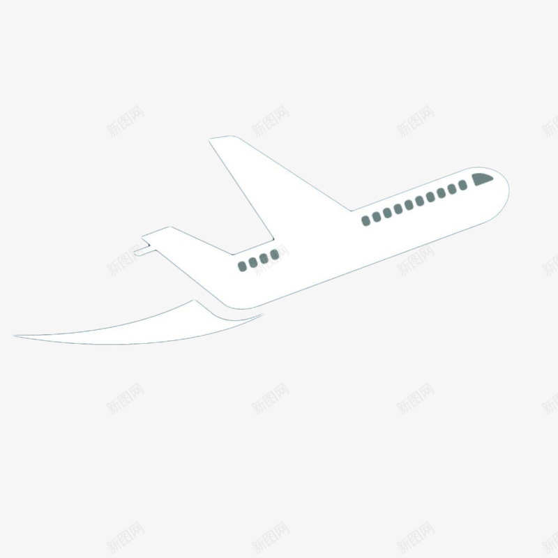 手绘白色飞机png免抠素材_新图网 https://ixintu.com 交通 手绘 白色 航空 航线 飞机 飞机航线