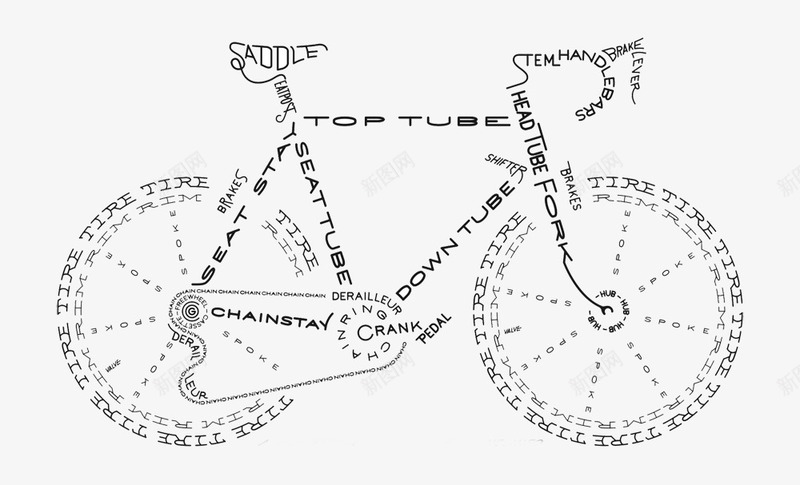 数字自行车png免抠素材_新图网 https://ixintu.com 数字 组合 自行车 设计