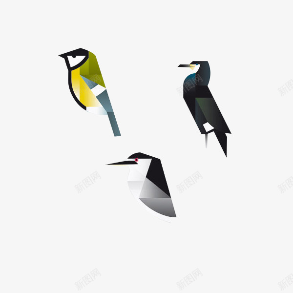 拼色块的小鸟png免抠素材_新图网 https://ixintu.com 效果元素 立体 色块拼接 鸟类