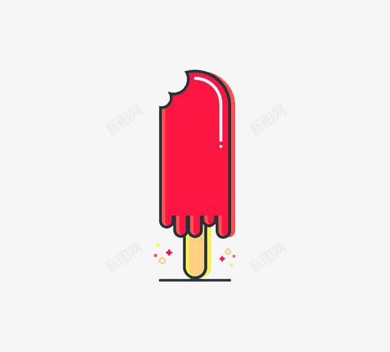 扁平化棒冰png免抠素材_新图网 https://ixintu.com 冰棍 冰棒 冷饮 夏季 棒冰 甜品 甜点 甜食 红色冰棍