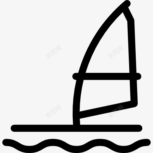 帆板在水图标png_新图网 https://ixintu.com 冲浪 冲浪者 夏天 夏季 海滩 运动