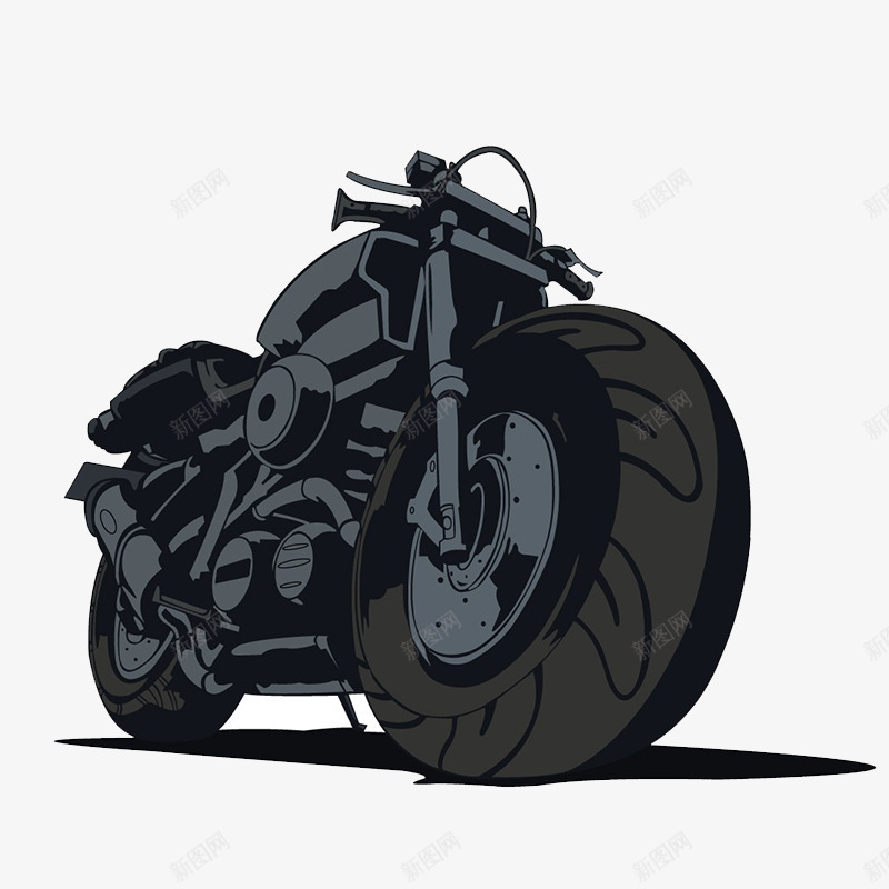 酷炫摩托图标png_新图网 https://ixintu.com 卡通 图标 手绘 摩托车