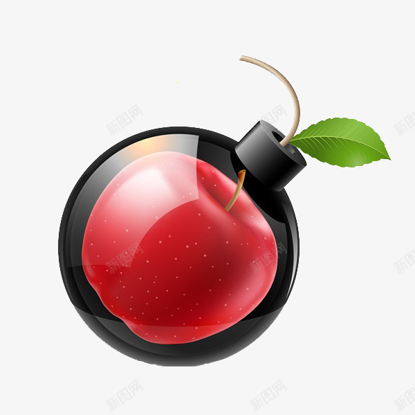 创意苹果png免抠素材_新图网 https://ixintu.com 不要动 创意 卡通 炸弹 简笔 红色的 苹果