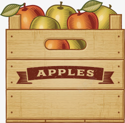 箱子水果苹果矢量图素材