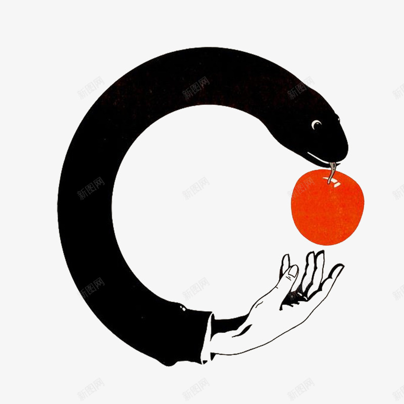 手与黑蛇png免抠素材_新图网 https://ixintu.com PNG免费素材 人与动物 创意 创意海报素材 苹果