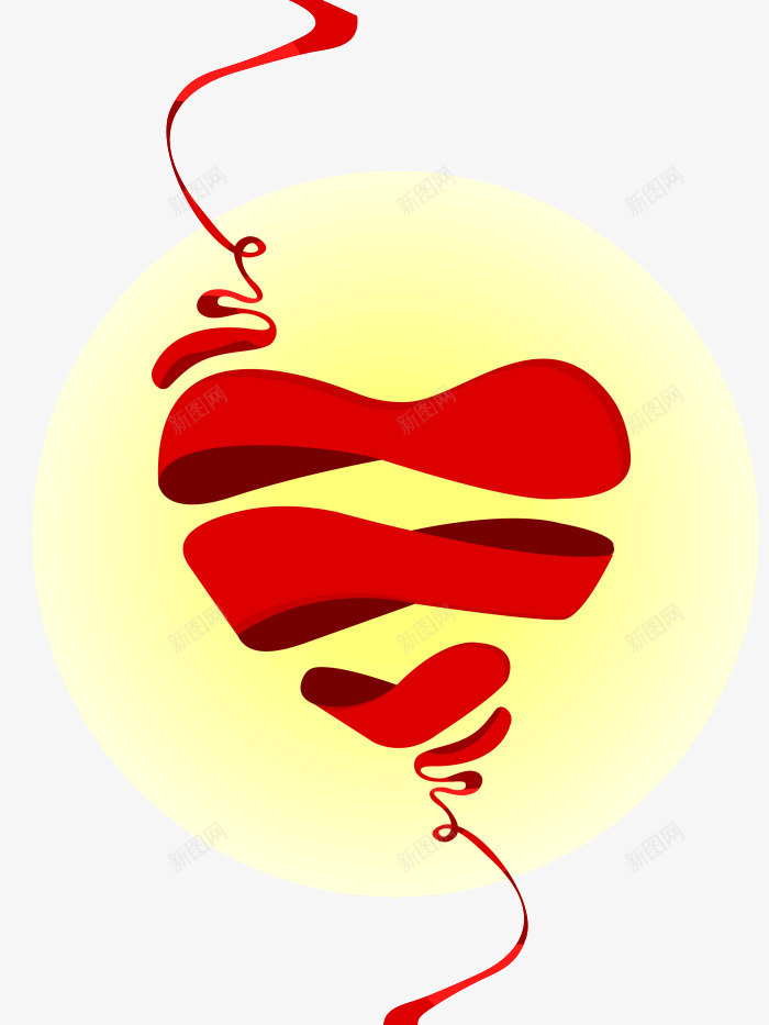 红色的丝带png免抠素材_新图网 https://ixintu.com 丝带 心形 旋转 红色