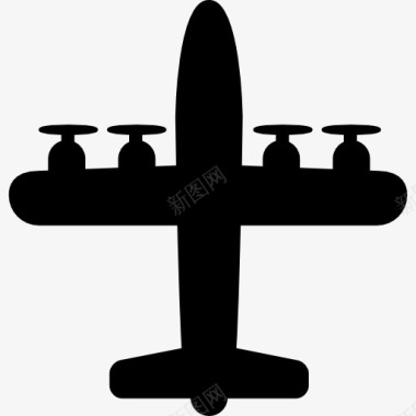 飞机螺旋桨与四图标图标