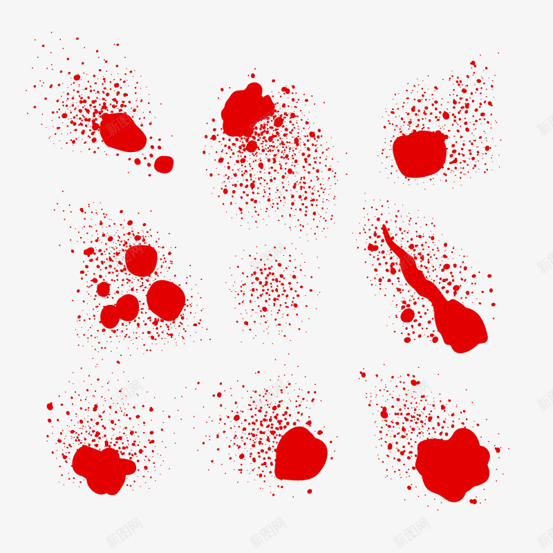 血液喷溅矢量图ai免抠素材_新图网 https://ixintu.com 合集 红色 血 血喷溅 矢量图