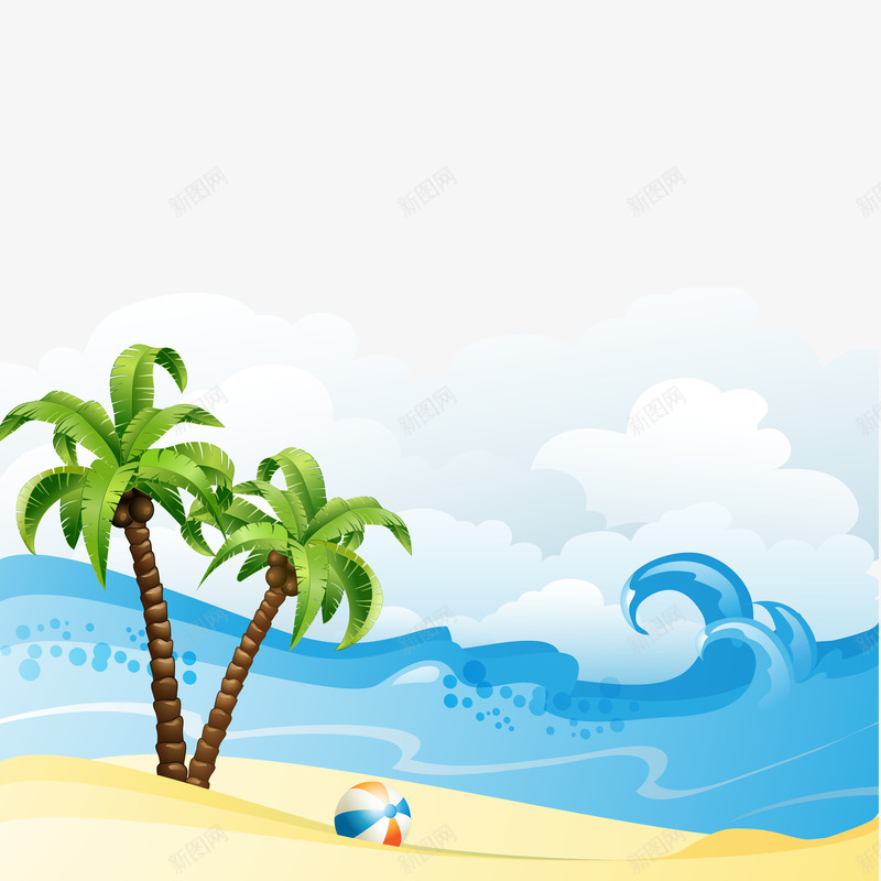 夏季沙滩背景png免抠素材_新图网 https://ixintu.com 夏季沙滩背景 沙滩元素