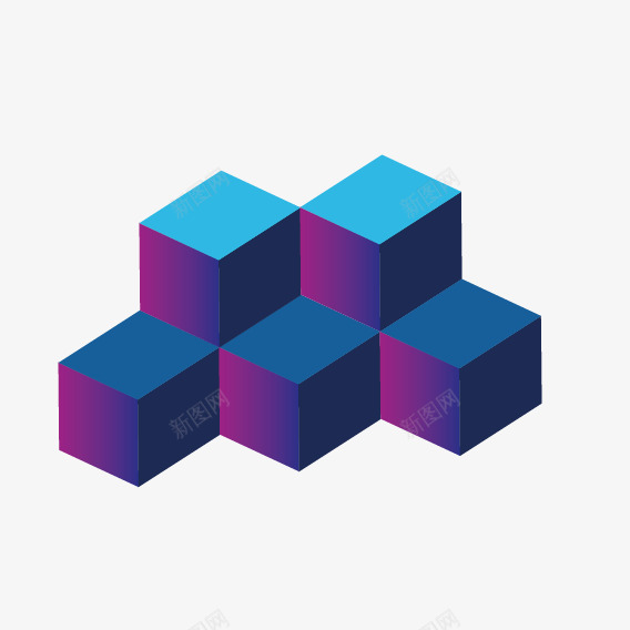 紫色方块立体排列组合png免抠素材_新图网 https://ixintu.com 堆积 方块 立体 紫色