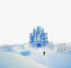 冬季城堡雪中的城堡高清图片
