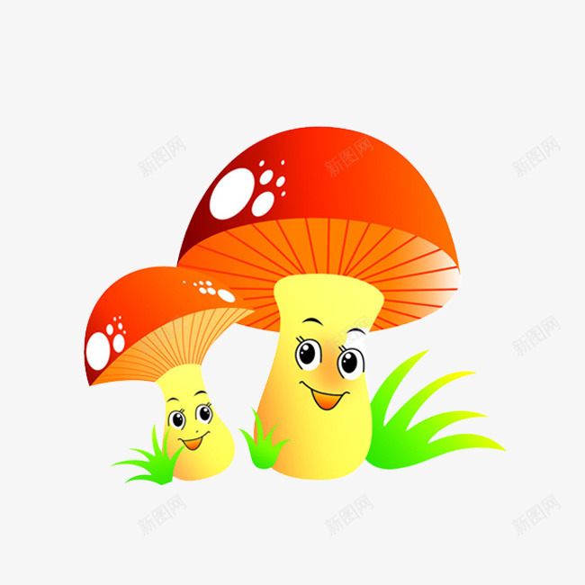 简约卡通蘑菇png免抠素材_新图网 https://ixintu.com 卡通蘑菇头 彩色蘑菇头 植物 渐变 简约图案 表情 食物 香菇组合