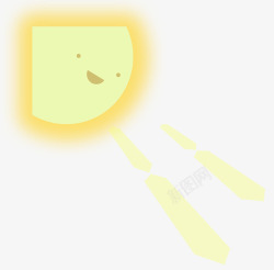 卡通黄色光晕太阳素材