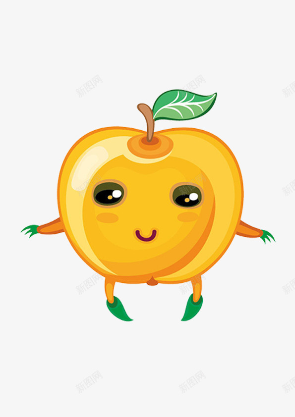 可爱的小苹果png免抠素材_新图网 https://ixintu.com 可爱 立体 苹果 黄色