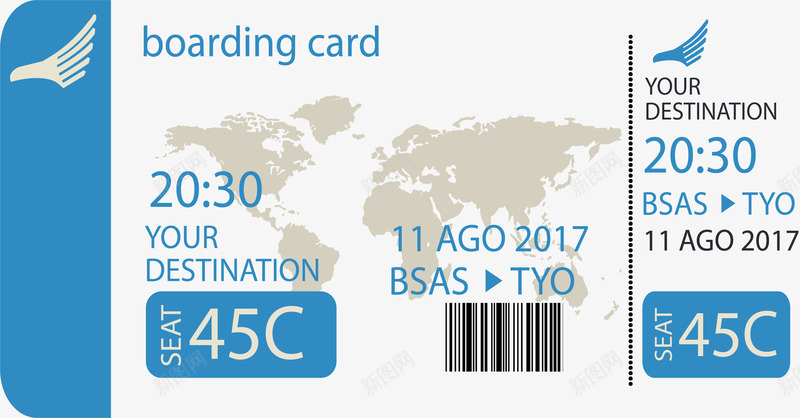 地图背景飞机票png免抠素材_新图网 https://ixintu.com 地图 地图背景 地图背景飞机票免抠 天蓝色 扁平化 旅游 旅行 机票 条形码 登记 航班 飞机票 飞机票矢量